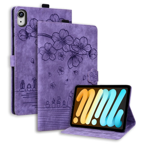 Cartoon Sakura Cat Embossed Smart Leather Tablet Case, For iPad mini 8 2026, For iPad Pro 13 2025 / 2024, For iPad Pro 11 2025 / 2024, For iPad mini 6 / mini 2024, For iPad Pro 12.9 2022 / 2021, For iPad Pro 11 2022 / Air 10.9 2022                     ...