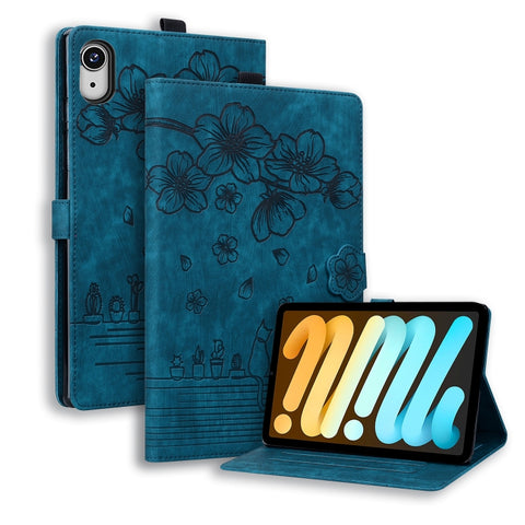 Cartoon Sakura Cat Embossed Smart Leather Tablet Case, For iPad mini 8 2026, For iPad Pro 13 2025 / 2024, For iPad Pro 11 2025 / 2024, For iPad mini 6 / mini 2024, For iPad Pro 12.9 2022 / 2021, For iPad Pro 11 2022 / Air 10.9 2022                     ...
