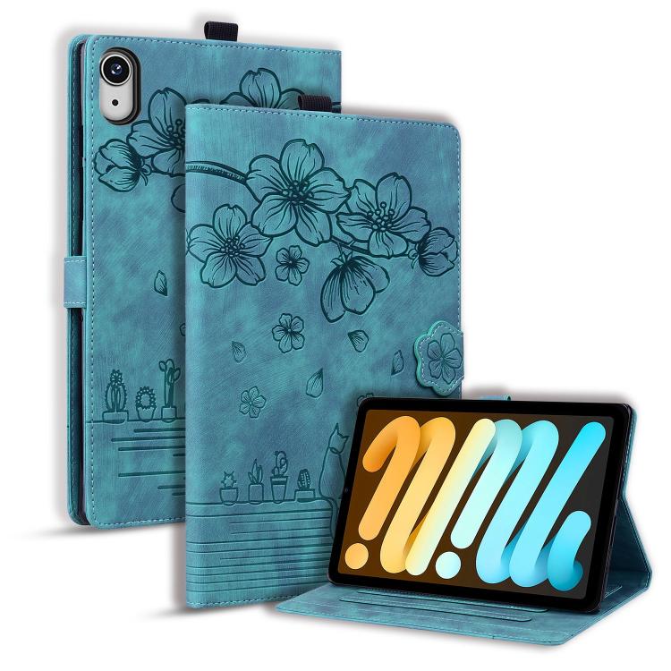 Cartoon Sakura Cat Embossed Smart Leather Tablet Case, For iPad mini 8 2026, For iPad Pro 13 2025 / 2024, For iPad Pro 11 2025 / 2024, For iPad mini 6 / mini 2024, For iPad Pro 12.9 2022 / 2021, For iPad Pro 11 2022 / Air 10.9 2022                     ...