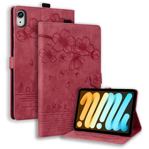Cartoon Sakura Cat Embossed Smart Leather Tablet Case, For iPad mini 8 2026, For iPad Pro 13 2025 / 2024, For iPad Pro 11 2025 / 2024, For iPad mini 6 / mini 2024, For iPad Pro 12.9 2022 / 2021, For iPad Pro 11 2022 / Air 10.9 2022                     ...