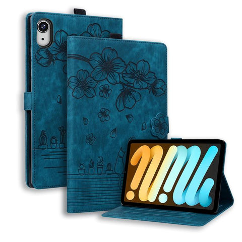 Cartoon Sakura Cat Embossed Smart Leather Tablet Case, For iPad mini 8 2026, For iPad Pro 13 2025 / 2024, For iPad Pro 11 2025 / 2024, For iPad mini 6 / mini 2024, For iPad Pro 12.9 2022 / 2021, For iPad Pro 11 2022 / Air 10.9 2022                     ...