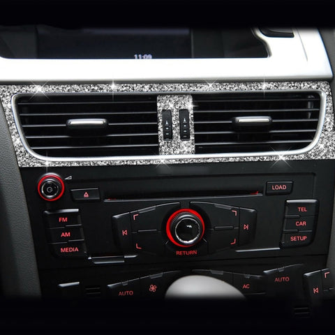 For Audi A4 / A5 / Q5 2pcs Car Air Conditioner Outlet Diamond Decoration Sticker, Air Conditioner Outlet Left Drive, Air Conditioner Outlet Right Drive