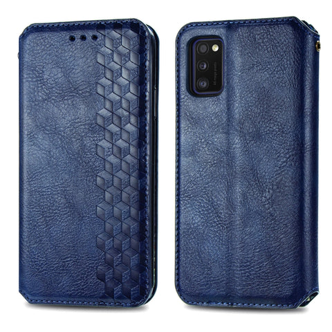Cubic Grid Pressed Horizontal Flip Magnetic Leather Case with Holder & Card Slots & Wallet, For Samsung Galaxy A20(Japanese Version), For Samsung Galaxy A30(Japanese Version), For Samsung Galaxy A30, For Samsung Galaxy A41                              ...