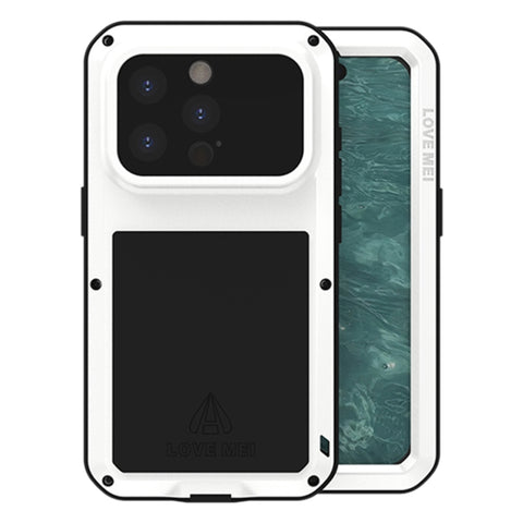 LOVE MEI Metal Shockproof Life Waterproof Dustproof Phone Case, For iPhone 18 Pro / 17 Pro, For iPhone 18 Pro Max / 17 Pro Max, For iPhone 17, For iPhone 16 Pro Max, For iPhone 16 Pro, For iPhone 16, For iPhone 15 Pro Max, For iPhone 15 Pro