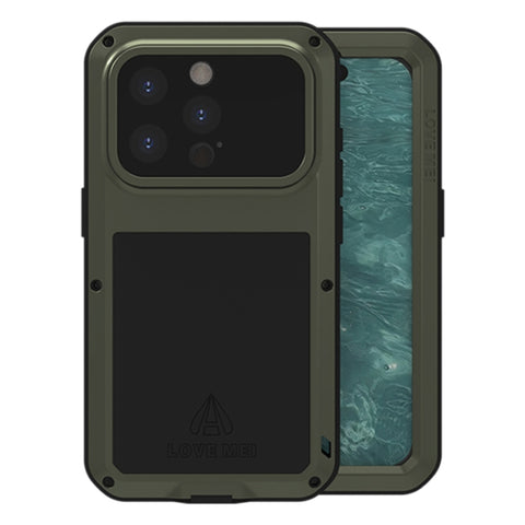 LOVE MEI Metal Shockproof Life Waterproof Dustproof Phone Case, For iPhone 18 Pro / 17 Pro, For iPhone 18 Pro Max / 17 Pro Max, For iPhone 17, For iPhone 16 Pro Max, For iPhone 16 Pro, For iPhone 16, For iPhone 15 Pro Max, For iPhone 15 Pro