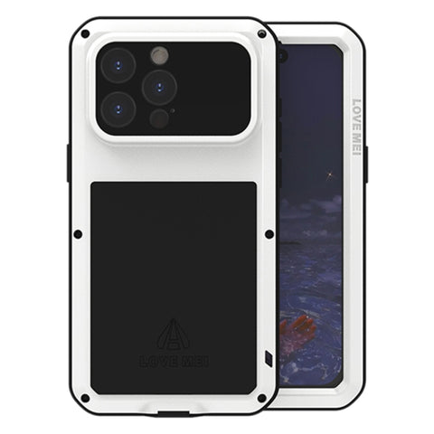 LOVE MEI Metal Shockproof Life Waterproof Dustproof Phone Case, For iPhone 18 Pro / 17 Pro, For iPhone 18 Pro Max / 17 Pro Max, For iPhone 17, For iPhone 16 Pro Max, For iPhone 16 Pro, For iPhone 16, For iPhone 15 Pro Max, For iPhone 15 Pro