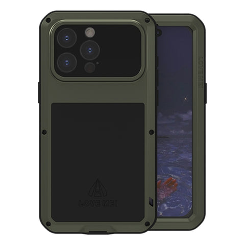 LOVE MEI Metal Shockproof Life Waterproof Dustproof Phone Case, For iPhone 18 Pro / 17 Pro, For iPhone 18 Pro Max / 17 Pro Max, For iPhone 17, For iPhone 16 Pro Max, For iPhone 16 Pro, For iPhone 16, For iPhone 15 Pro Max, For iPhone 15 Pro