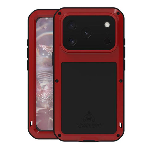 LOVE MEI Metal Shockproof Life Waterproof Dustproof Phone Case, For iPhone 18 Pro / 17 Pro, For iPhone 18 Pro Max / 17 Pro Max, For iPhone 17, For iPhone 16 Pro Max, For iPhone 16 Pro, For iPhone 16, For iPhone 15 Pro Max, For iPhone 15 Pro