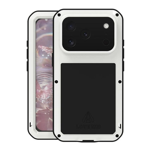 LOVE MEI Metal Shockproof Life Waterproof Dustproof Phone Case, For iPhone 18 Pro / 17 Pro, For iPhone 18 Pro Max / 17 Pro Max, For iPhone 17, For iPhone 16 Pro Max, For iPhone 16 Pro, For iPhone 16, For iPhone 15 Pro Max, For iPhone 15 Pro