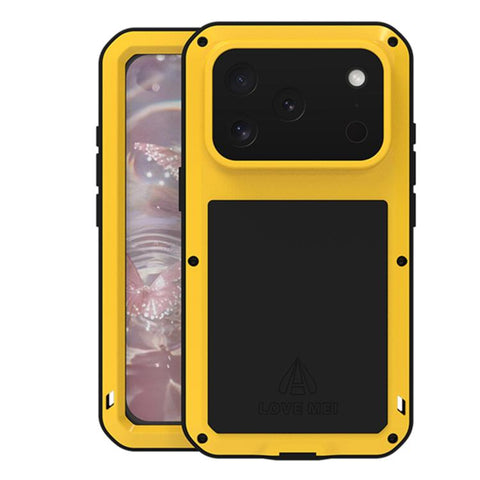 LOVE MEI Metal Shockproof Life Waterproof Dustproof Phone Case, For iPhone 18 Pro / 17 Pro, For iPhone 18 Pro Max / 17 Pro Max, For iPhone 17, For iPhone 16 Pro Max, For iPhone 16 Pro, For iPhone 16, For iPhone 15 Pro Max, For iPhone 15 Pro