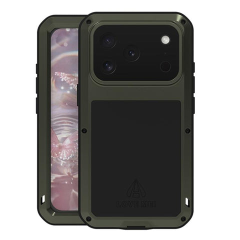 LOVE MEI Metal Shockproof Life Waterproof Dustproof Phone Case, For iPhone 18 Pro / 17 Pro, For iPhone 18 Pro Max / 17 Pro Max, For iPhone 17, For iPhone 16 Pro Max, For iPhone 16 Pro, For iPhone 16, For iPhone 15 Pro Max, For iPhone 15 Pro