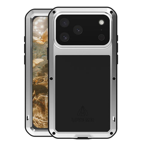 LOVE MEI Metal Shockproof Life Waterproof Dustproof Phone Case, For iPhone 18 Pro / 17 Pro, For iPhone 18 Pro Max / 17 Pro Max, For iPhone 17, For iPhone 16 Pro Max, For iPhone 16 Pro, For iPhone 16, For iPhone 15 Pro Max, For iPhone 15 Pro
