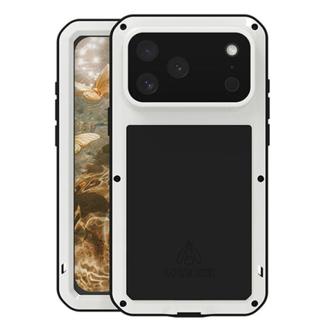 LOVE MEI Metal Shockproof Life Waterproof Dustproof Phone Case, For iPhone 18 Pro / 17 Pro, For iPhone 18 Pro Max / 17 Pro Max, For iPhone 17, For iPhone 16 Pro Max, For iPhone 16 Pro, For iPhone 16, For iPhone 15 Pro Max, For iPhone 15 Pro