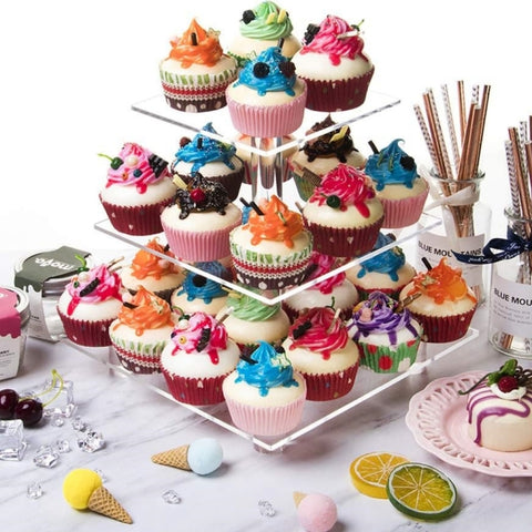 YX063 3 Tier Acrylic Square Cupcake Stand, YX063