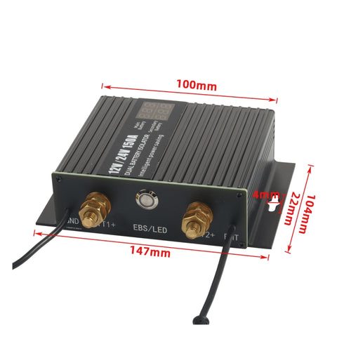 A8678 80-150A 12V Car Yacht RV Smart Dual Battery Isolation Controller, A8678