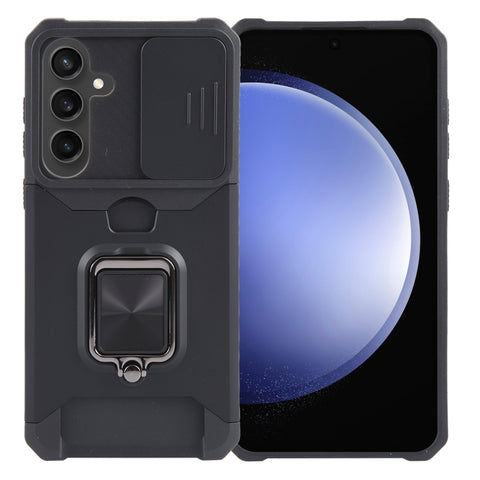 Camera Shield Card Slot PC+TPU Phone Case, For Samsung Galaxy S24 Ultra 5G, For Samsung Galaxy S23 FE 5G, For Samsung Galaxy A55, For Samsung Galaxy S24+ 5G, For Samsung Galaxy A35, For Samsung Galaxy S24 5G, For Samsung Galaxy A15, For Samsung Galaxy A25