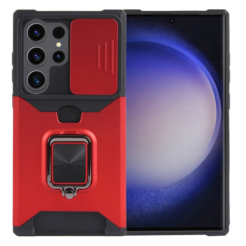 Camera Shield Card Slot PC+TPU Phone Case, For Samsung Galaxy S24 Ultra 5G, For Samsung Galaxy S23 FE 5G, For Samsung Galaxy A55, For Samsung Galaxy S24+ 5G, For Samsung Galaxy A35, For Samsung Galaxy S24 5G, For Samsung Galaxy A15, For Samsung Galaxy A25