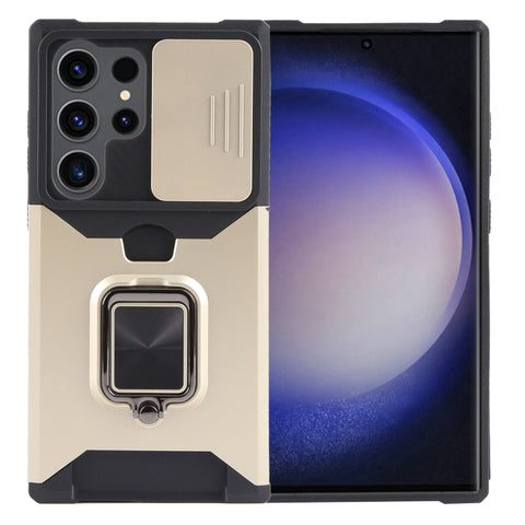 Camera Shield Card Slot PC+TPU Phone Case, For Samsung Galaxy S24 Ultra 5G, For Samsung Galaxy S23 FE 5G, For Samsung Galaxy A55, For Samsung Galaxy S24+ 5G, For Samsung Galaxy A35, For Samsung Galaxy S24 5G, For Samsung Galaxy A15, For Samsung Galaxy A25
