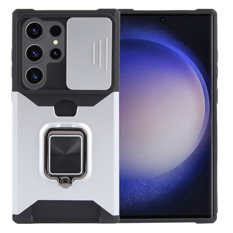 Camera Shield Card Slot PC+TPU Phone Case, For Samsung Galaxy S24 Ultra 5G, For Samsung Galaxy S23 FE 5G, For Samsung Galaxy A55, For Samsung Galaxy S24+ 5G, For Samsung Galaxy A35, For Samsung Galaxy S24 5G, For Samsung Galaxy A15, For Samsung Galaxy A25