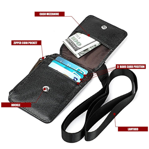 KB172 Antimagnetic RFID Leather Card Holder Office Work Certificate Case Chest Card, KB172