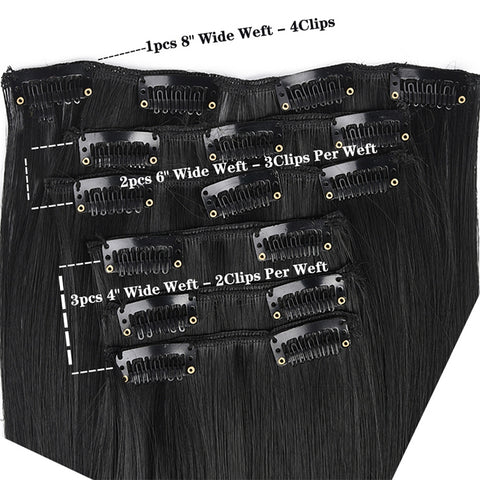 50cm 16 Card Long Curly Hair Wig Seamless Hair Extension Piece