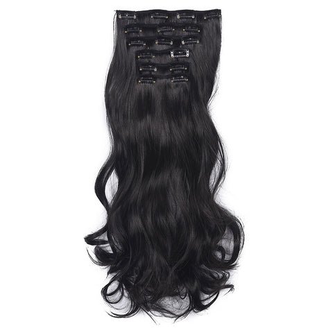 50cm 16 Card Long Curly Hair Wig Seamless Hair Extension Piece