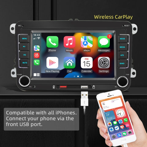 For Volkswagen 7 inch Portable Car MP5 Player Support CarPlay / Android Auto, F9070