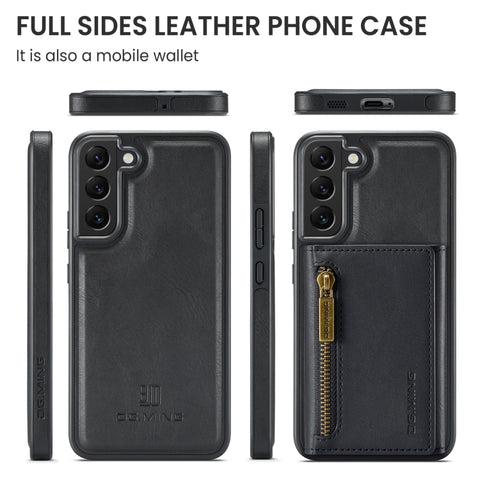 DG.MING M5 Series Zip RFID Multi Card Detachable Leather Phone Case, For Samsung Galaxy S22, For Samsung Galaxy S21 Ultra