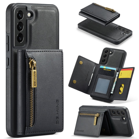 DG.MING M5 Series Zip RFID Multi Card Detachable Leather Phone Case, For Samsung Galaxy S22, For Samsung Galaxy S21 Ultra