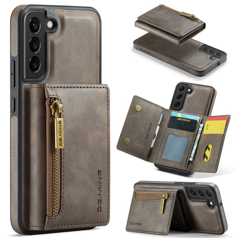 DG.MING M5 Series Zip RFID Multi Card Detachable Leather Phone Case, For Samsung Galaxy S22, For Samsung Galaxy S21 Ultra