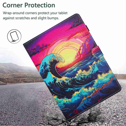 Painted Pattern Stitching Smart Leather Tablet Case, For iPad 10th Gen 10.9 2022, For iPad mini 2024 / mini 6, For iPad 11 Pro 2024 / 2020 / Air 4 10.9, For iPad 10.2 2020 / 2019, For iPad mini 5 / 4 / 3 / 2 / 1, For iPad 9.7 2018 / 2017