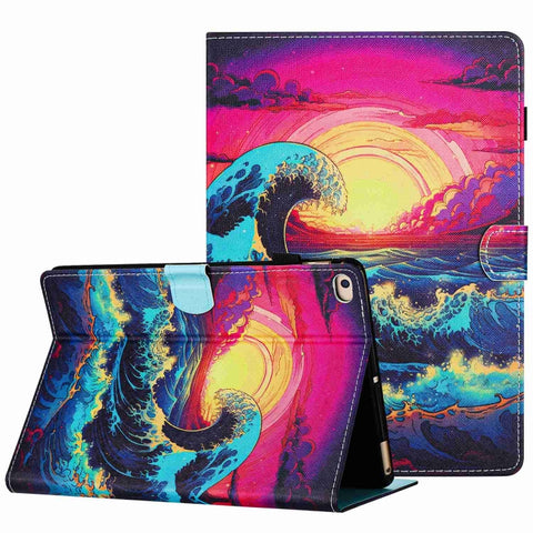 Painted Pattern Stitching Smart Leather Tablet Case, For iPad 10th Gen 10.9 2022, For iPad mini 2024 / mini 6, For iPad 11 Pro 2024 / 2020 / Air 4 10.9, For iPad 10.2 2020 / 2019, For iPad mini 5 / 4 / 3 / 2 / 1, For iPad 9.7 2018 / 2017