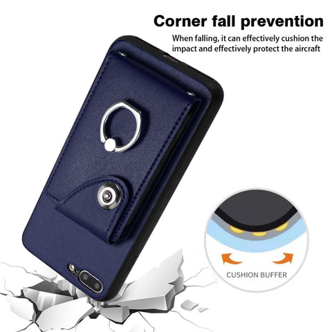 Organ Card Bag Ring Holder Phone Case, For iPhone 8 Plus / 7 Plus