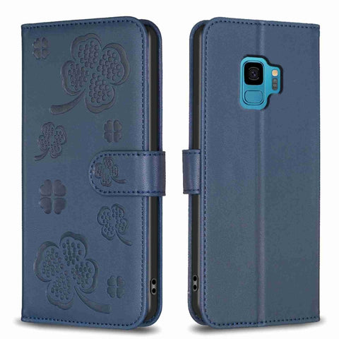 Four-leaf Embossed Leather Phone Case, For Samsung Galaxy A50, For Samsung Galaxy S10+, For Samsung Galaxy S10, For Samsung Galaxy S9+, For Samsung Galaxy S9