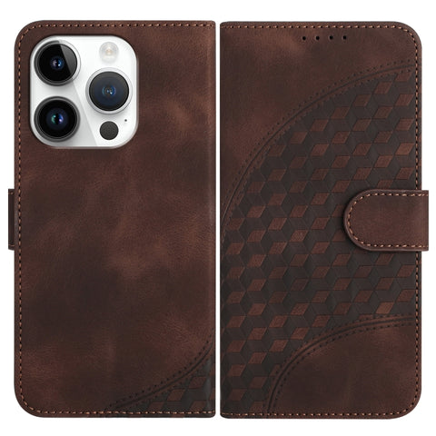 YX0060 Elephant Head Embossed Phone Leather Case with Lanyard, For iPhone 15, For iPhone 14 Plus, For iPhone 14, For iPhone 14 Pro, For iPhone 14 Pro Max, For iPhone SE 2022/SE 2020/6/7/8