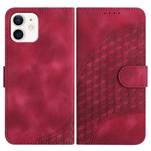YX0060 Elephant Head Embossed Phone Leather Case with Lanyard, For iPhone 13 Pro Max, For iPhone 13 Pro, For iPhone 13, For iPhone 13 mini, For iPhone 12/12 Pro, For iPhone 12 Pro Max