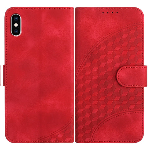 YX0060 Elephant Head Embossed Phone Leather Case with Lanyard, For iPhone XS Max, For iPhone 8 Plus / 7 Plus