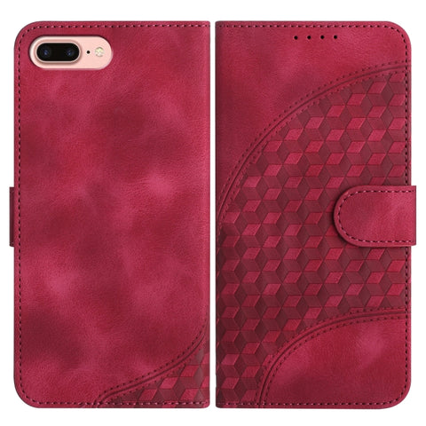 YX0060 Elephant Head Embossed Phone Leather Case with Lanyard, For iPhone XS Max, For iPhone 8 Plus / 7 Plus