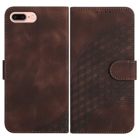 YX0060 Elephant Head Embossed Phone Leather Case with Lanyard, For iPhone XS Max, For iPhone 8 Plus / 7 Plus