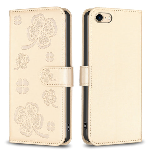 Four-leaf Embossed Leather Phone Case, For iPhone 7 / 8 / SE 2022, For iPhone 13 Pro Max, For iPhone 13 Pro, For iPhone 13, For iPhone 12 / 12 Pro, For iPhone 12 Pro Max, For iPhone 11 Pro Max, For iPhone 11