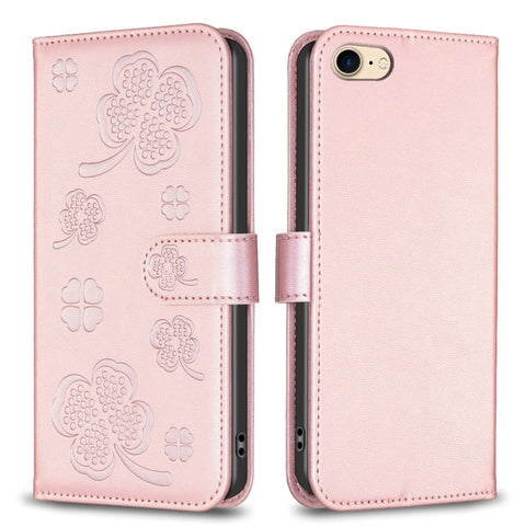 Four-leaf Embossed Leather Phone Case, For iPhone 7 / 8 / SE 2022, For iPhone 13 Pro Max, For iPhone 13 Pro, For iPhone 13, For iPhone 12 / 12 Pro, For iPhone 12 Pro Max, For iPhone 11 Pro Max, For iPhone 11