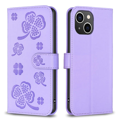 Four-leaf Embossed Leather Phone Case, For iPhone 7 / 8 / SE 2022, For iPhone 13 Pro Max, For iPhone 13 Pro, For iPhone 13, For iPhone 12 / 12 Pro, For iPhone 12 Pro Max, For iPhone 11 Pro Max, For iPhone 11