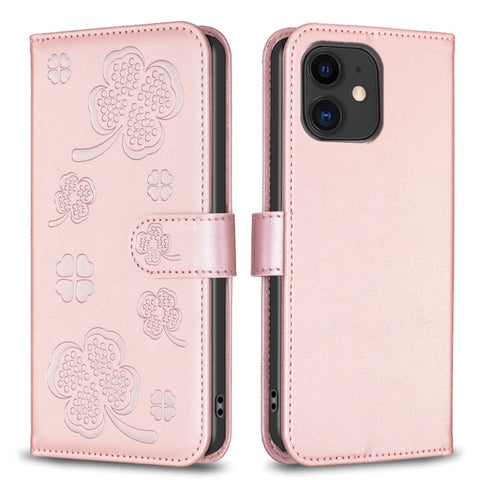 Four-leaf Embossed Leather Phone Case, For iPhone 7 / 8 / SE 2022, For iPhone 13 Pro Max, For iPhone 13 Pro, For iPhone 13, For iPhone 12 / 12 Pro, For iPhone 12 Pro Max, For iPhone 11 Pro Max, For iPhone 11