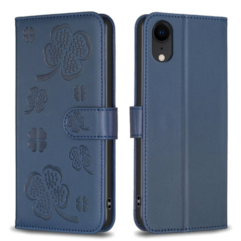 Four-leaf Embossed Leather Phone Case, For iPhone 11 Pro, For iPhone X / XS, For iPhone XR, For iPhone XS Max, For iPhone 7 Plus / 8 Plus