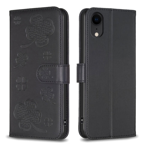 Four-leaf Embossed Leather Phone Case, For iPhone 11 Pro, For iPhone X / XS, For iPhone XR, For iPhone XS Max, For iPhone 7 Plus / 8 Plus
