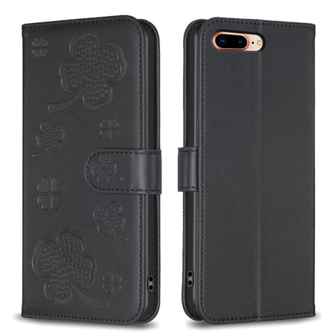 Four-leaf Embossed Leather Phone Case, For iPhone 11 Pro, For iPhone X / XS, For iPhone XR, For iPhone XS Max, For iPhone 7 Plus / 8 Plus