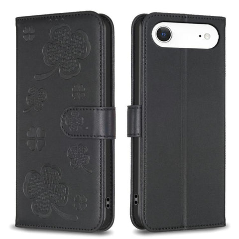 Four-leaf Embossed Leather Phone Case, For iPhone 18 Pro/17 Pro, For iPhone 18 Pro Max/17 Pro Max, For iPhone 17, For iPhone 17 Air, For iPhone 16 Pro Max, For iPhone 16 Pro, For iPhone 16 Plus, For iPhone 16