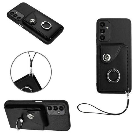 Organ Card Bag Ring Holder PU Phone Case with Lanyard, For Samsung Galaxy A55, For Samsung Galaxy A35, For Samsung Galaxy S24 Ultra 5G, For Samsung Galaxy S24+ 5G, For Samsung Galaxy S24 5G, For Samsung Galaxy A15 4G Global                             ...