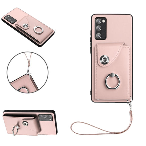 Organ Card Bag Ring Holder PU Phone Case with Lanyard, For Samsung Galaxy A14 5G, For Samsung Galaxy A04 4G, For Samsung Galaxy A13 5G/A04s, For Samsung Galaxy S20 FE, For Samsung Galaxy A23 165.4mm, For Samsung Galaxy A53 5G, For Samsung Galaxy A33 5G...