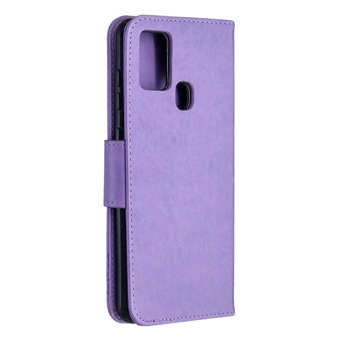 Embossing Two Butterflies Pattern Horizontal Flip PU Leather Case with Holder & Card Slot & Wallet & Lanyard, For Samsung Galaxy A21s